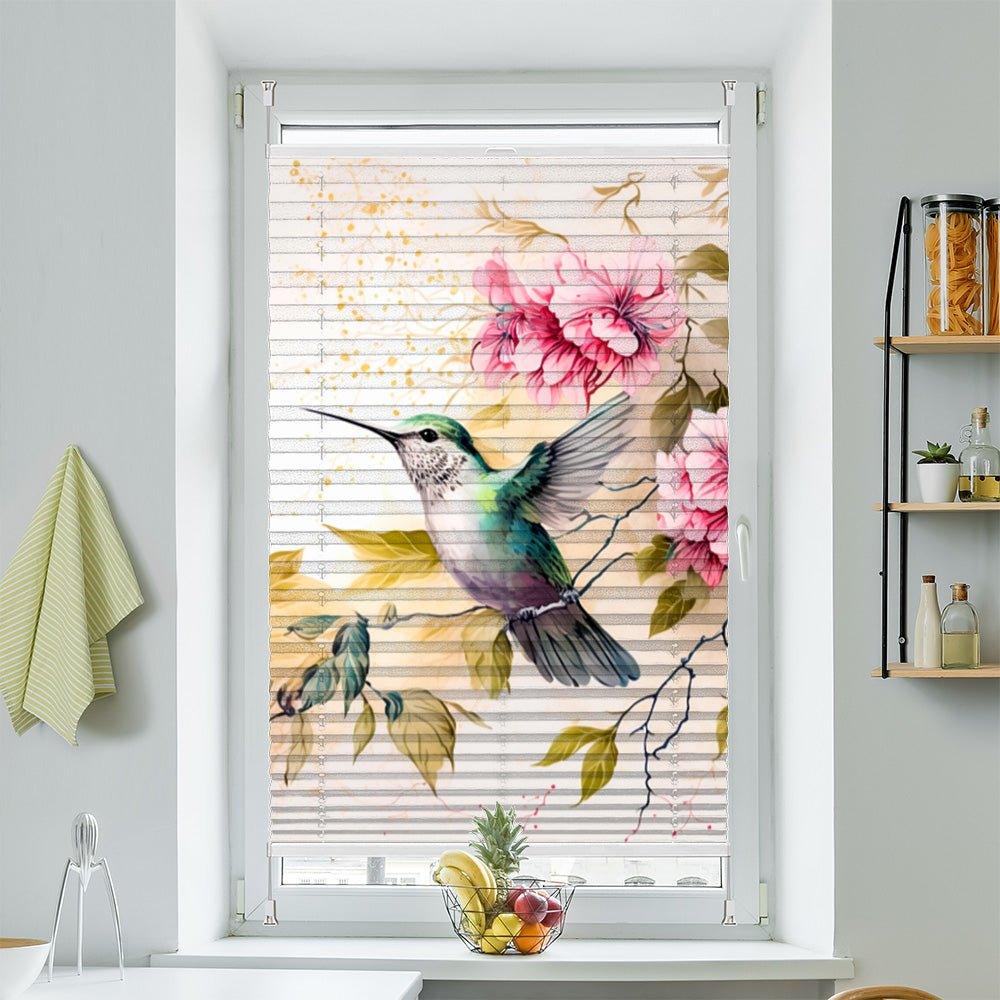 Wabenplissee Motiv "Kolibri Honeybird Blüten" - La-Melle