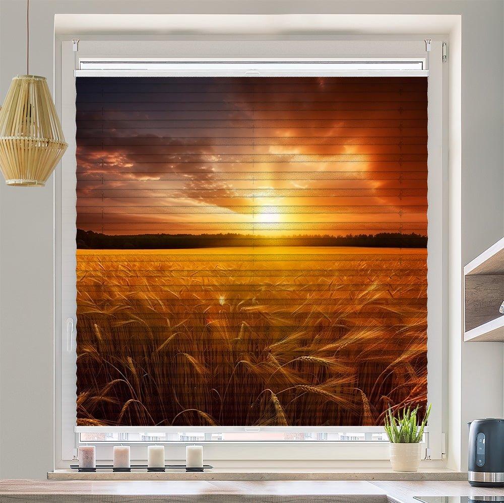 Plissee Motiv "Kornfeld Sonnenuntergang" - La-Melle