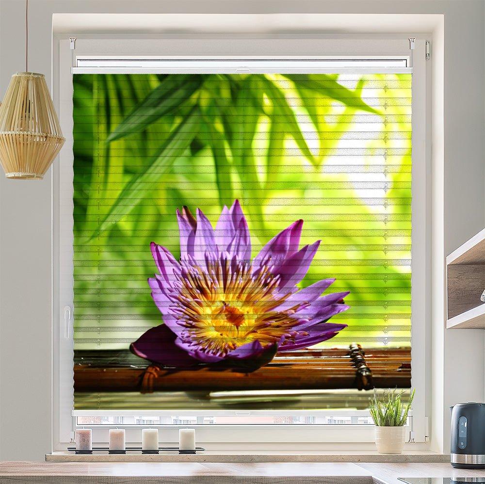 Plissee Motiv "Lotus Wasser Bambus" - La-Melle