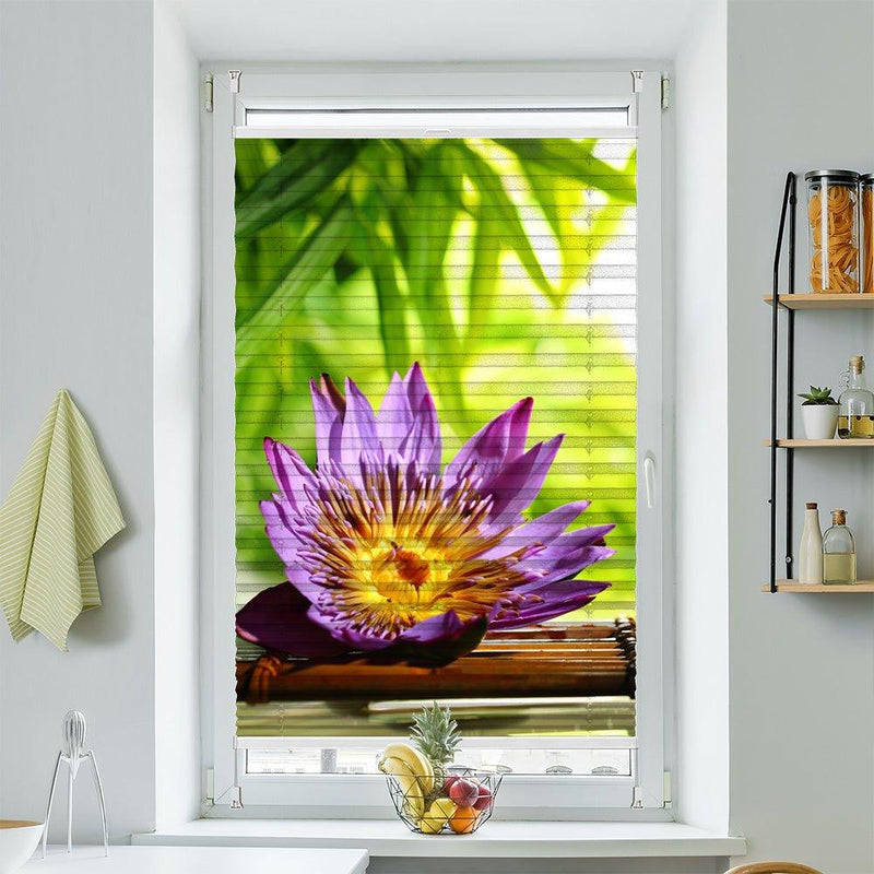 Wabenplissee Motiv "Lotus Wasser Bambus" - La-Melle