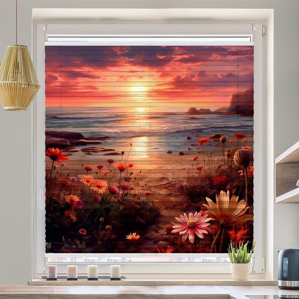 Plissee Motiv "Küste Blumen" - La-Melle