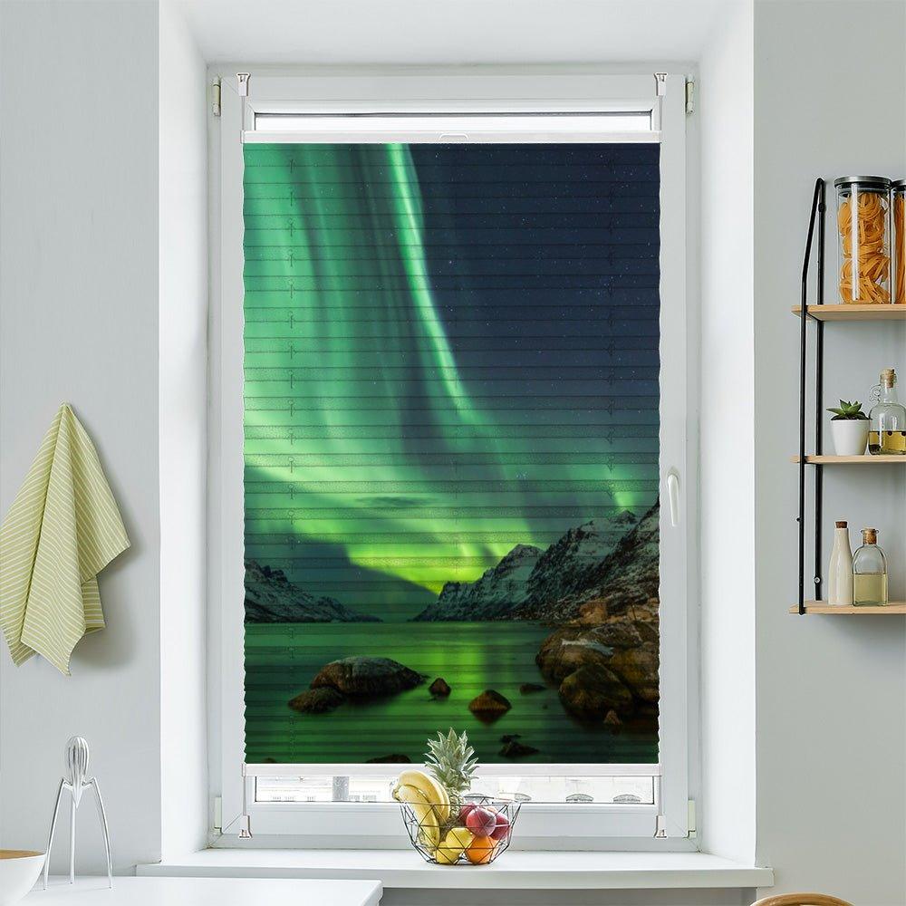 Plissee Motiv "Nordlicht Fjord Norwegen" - La-Melle