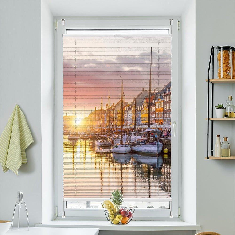 Wabenplissee Motiv "Nyhavn Kopenhagen Alter Hafen Daenemark" - La-Melle
