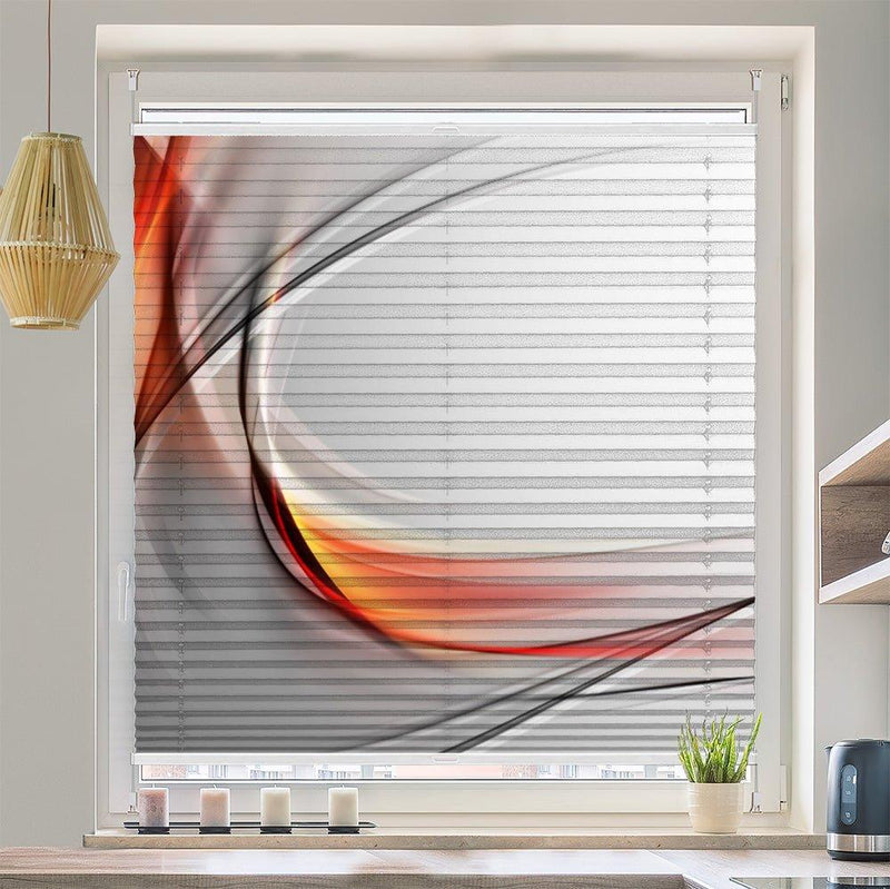 Plissee Motiv "Abstrakt orange grau"