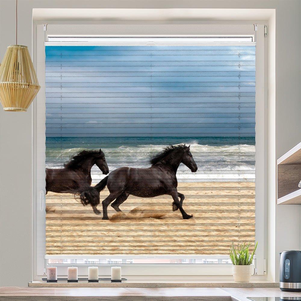 Wabenplissee Motiv "Pferde Strand Galopp" - La-Melle