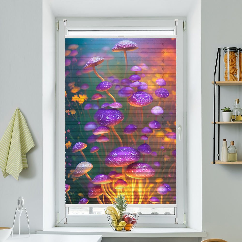 Wabenplissee Motiv "Pilze Blumen Fantasie" - La-Melle