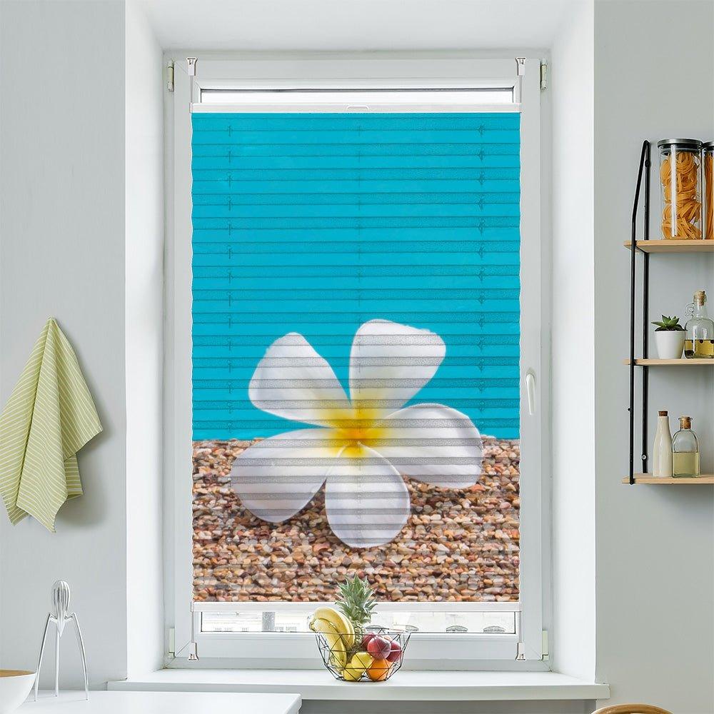 Plissee Motiv "Frangipani Wasser"