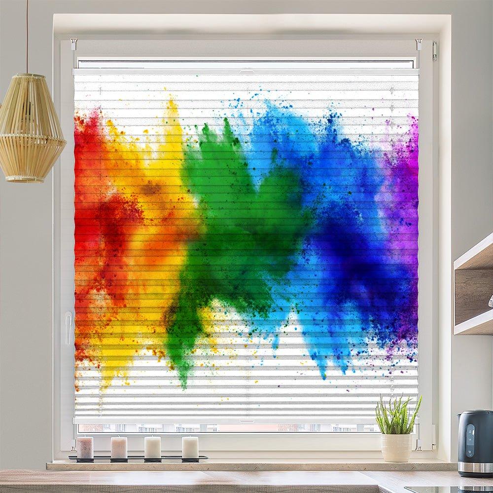 Plissee Motiv "Regenbogen Farbkleckse" - La-Melle