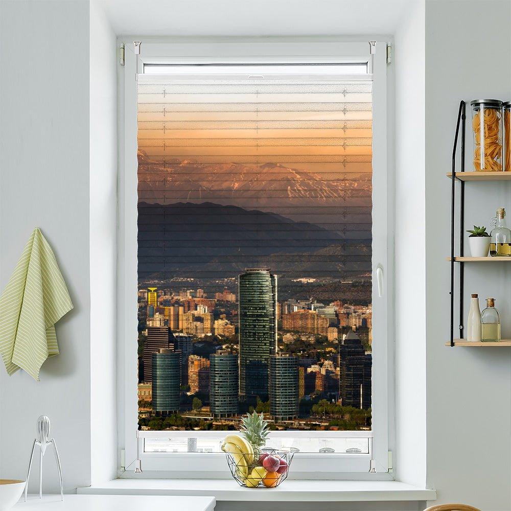 Wabenplissee Motiv "Santiago Chile Skyline" - La-Melle