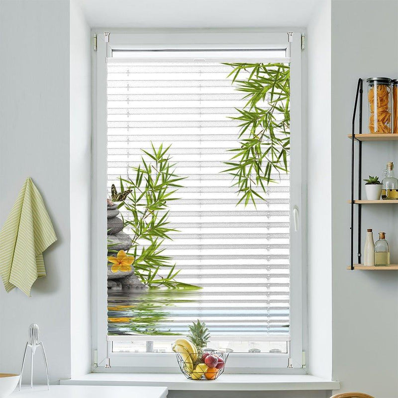 Wabenplissee Motiv "Schmetterling Frangipani Bambus" - La-Melle