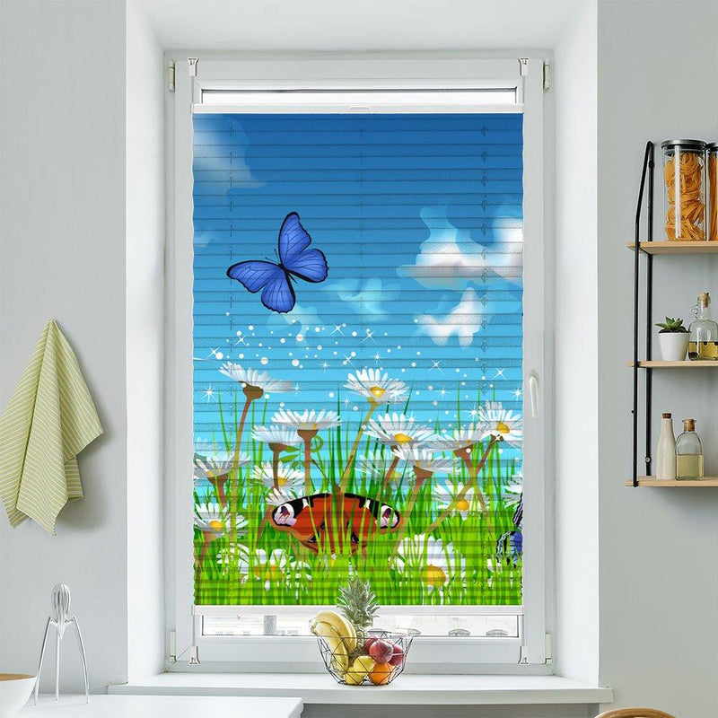 Plissee Motiv "Schmetterlinge Blumenwiese" - La-Melle