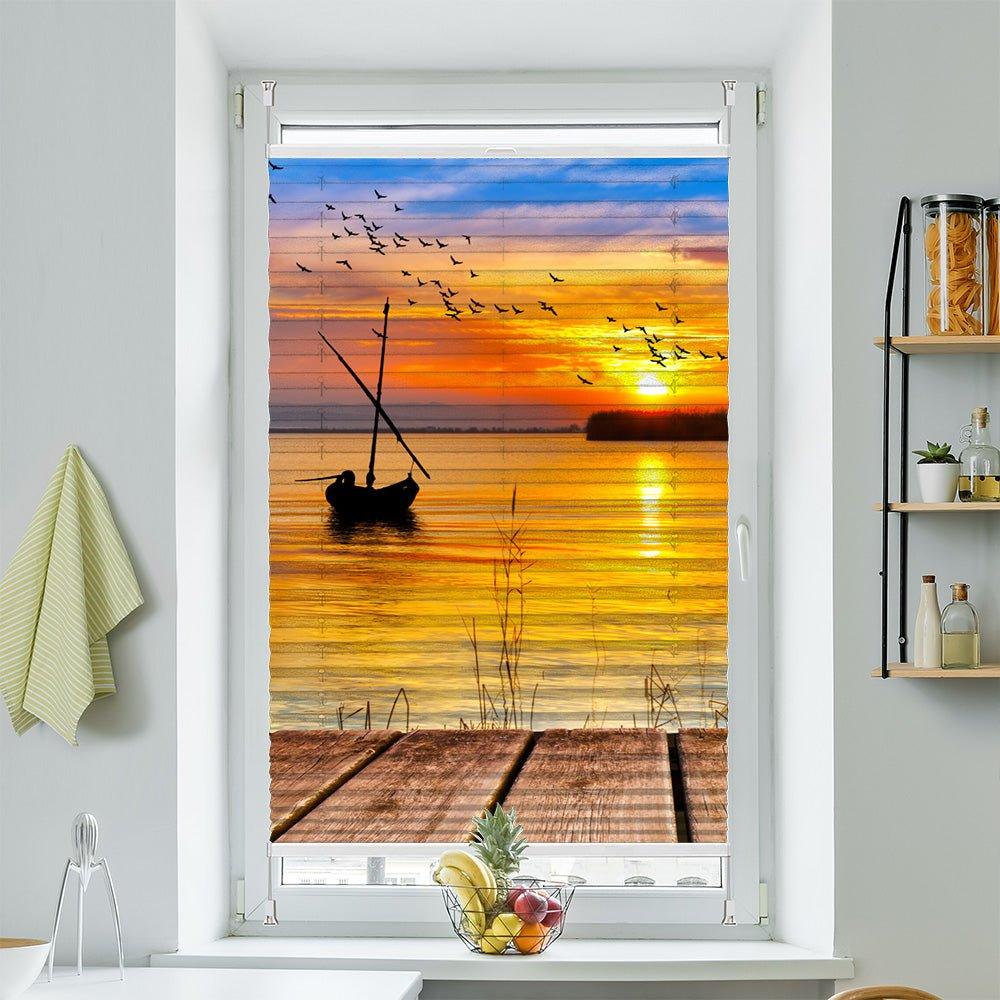 Plissee Motiv "Segelboot Sonnenuntergang" - La-Melle