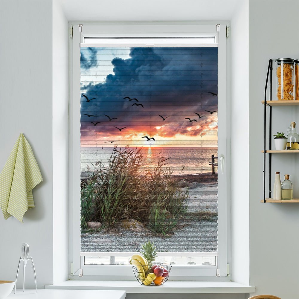 Wabenplissee Motiv "Sonnenuntergang Ozean" - La-Melle