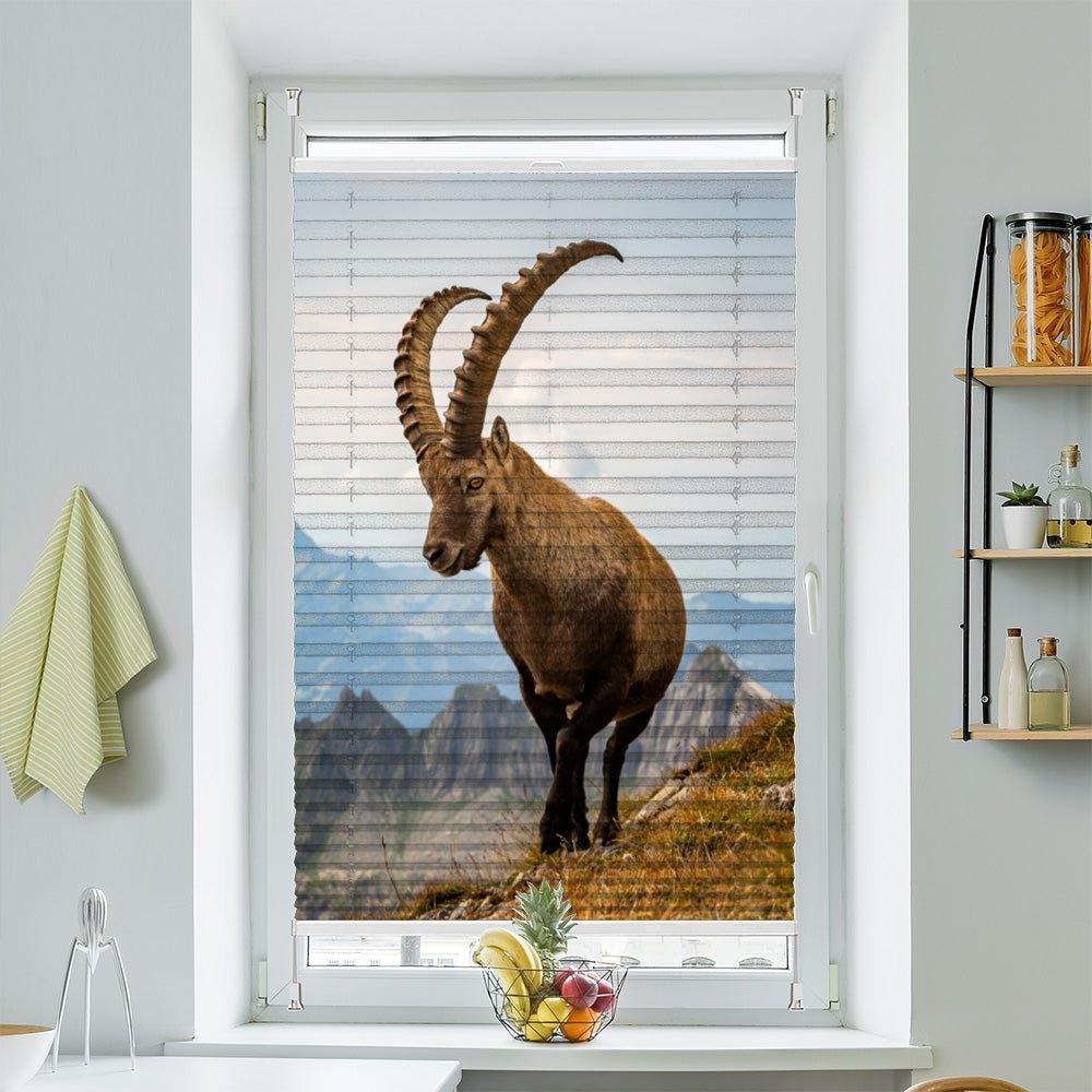 Plissee Motiv "Steinbock Alpen" - La-Melle