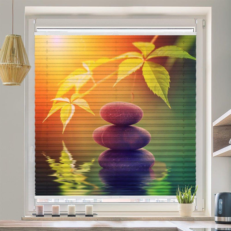 Plissee Motiv "Steinturm Wasser Licht" - La-Melle