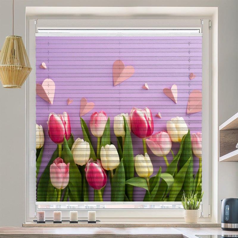 Plissee Motiv "Tulpen lila Hintergrund" - La-Melle