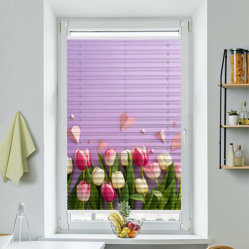 Plissee Motiv "Tulpen lila Hintergrund" - La-Melle