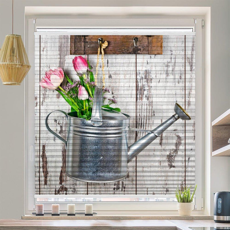 Plissee Motiv "Tulpen Gießkanne" - La-Melle