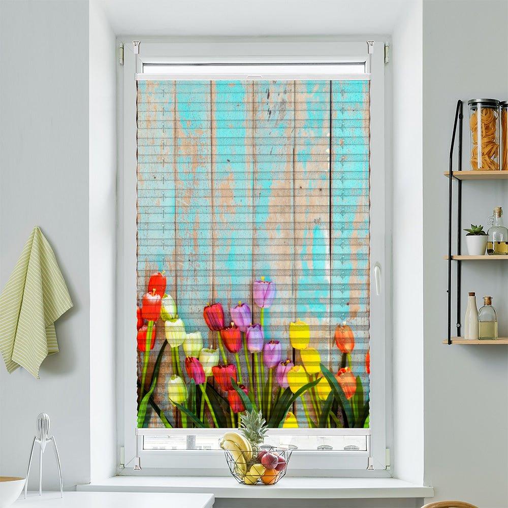 Wabenplissee Motiv "Tulpen Vintage Wand" - La-Melle