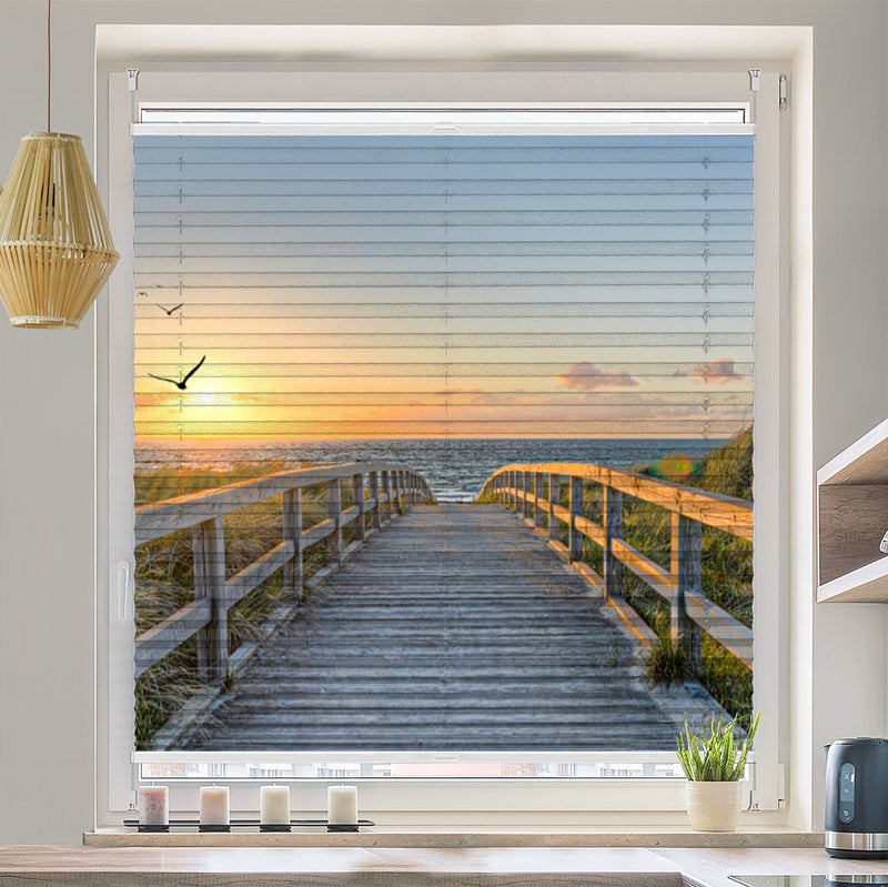 Wabenplissee Motiv "Usedom Strand Ostsee" - La-Melle