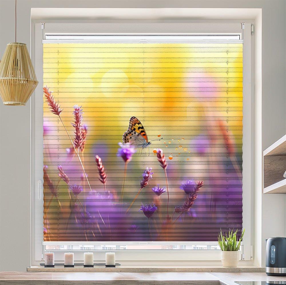 Wabenplissee Motiv "Wildblumen Wiese schmetterling" - La-Melle