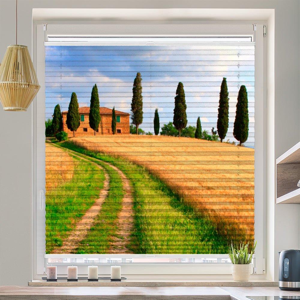 Plissee Motiv "Toskana Weg Zypressen" - La-Melle