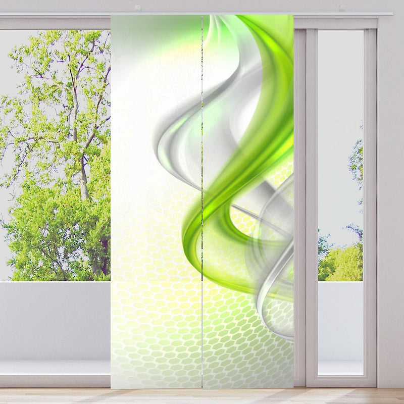 Schiebegardine Motiv "Waves green grey" - La-Melle