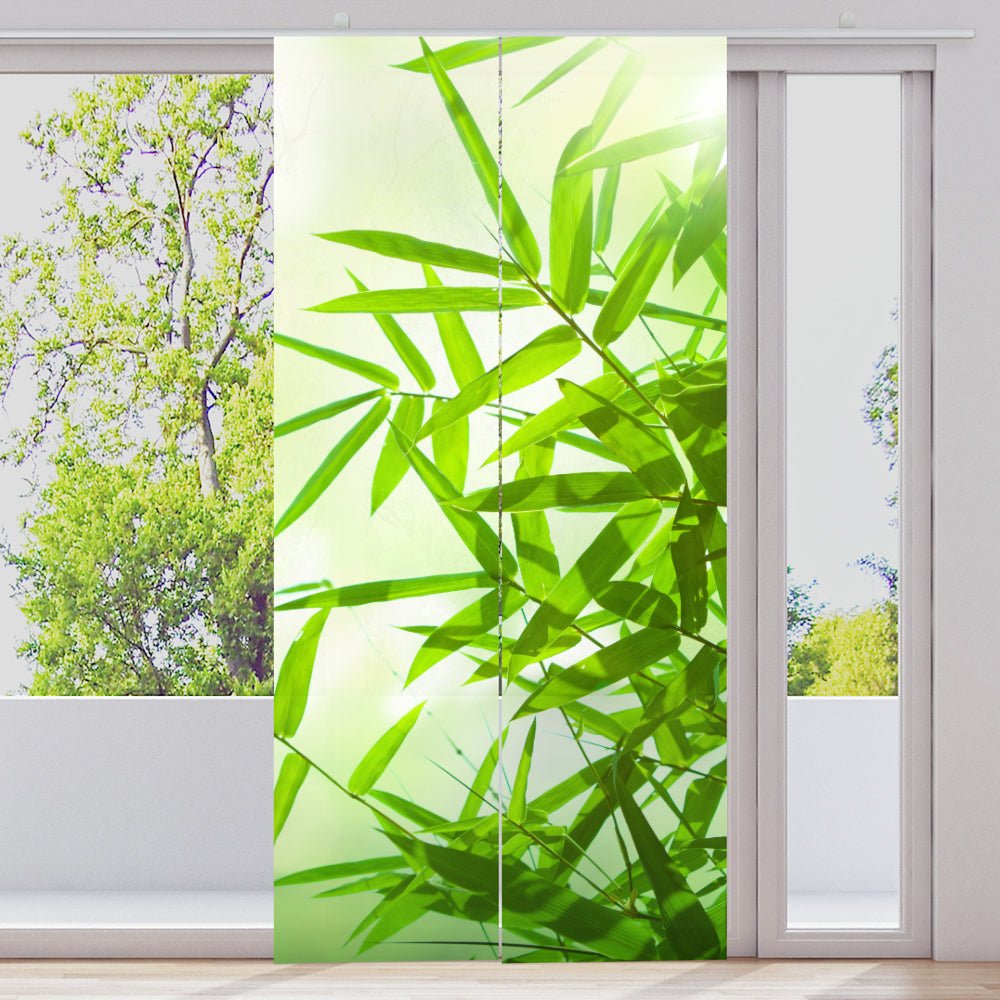 Schiebegardine Motiv "Bambus Blätter von rechts" - La-Melle
