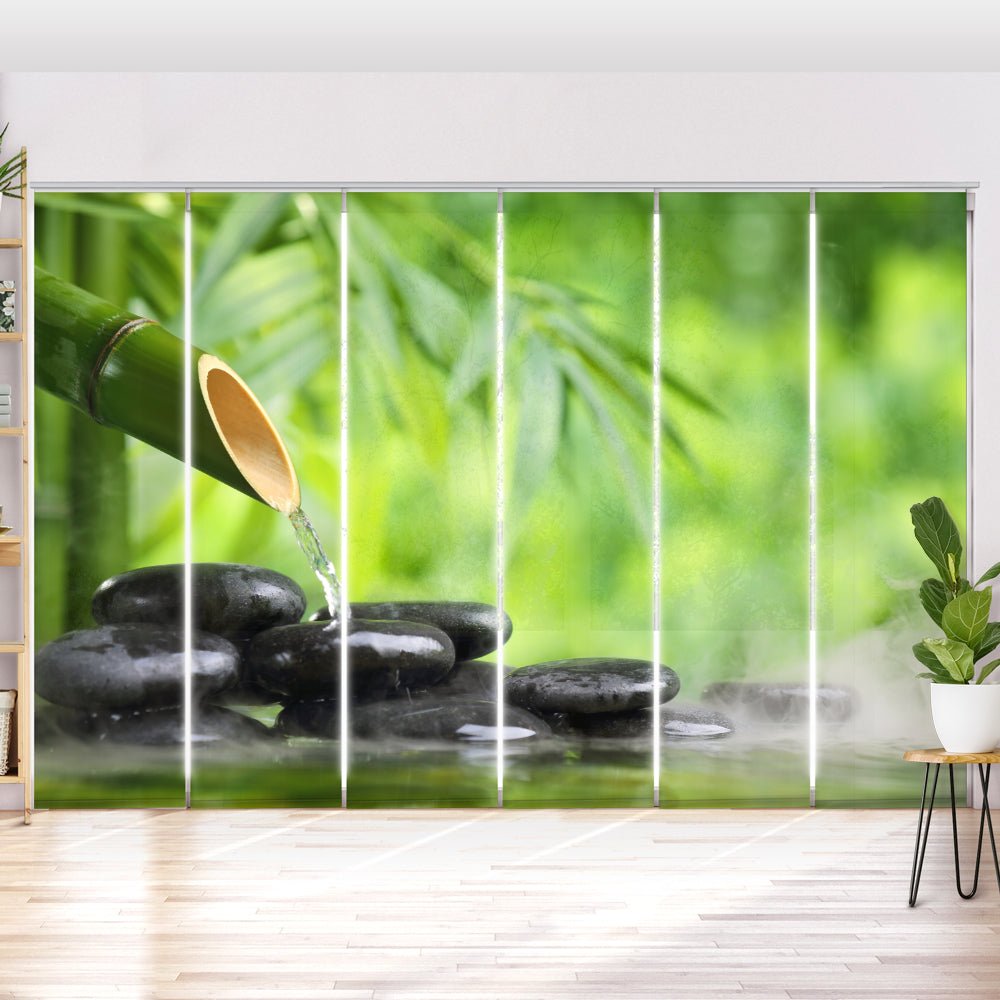 Schiebegardine Motiv "Black stones orchid" - La-Melle