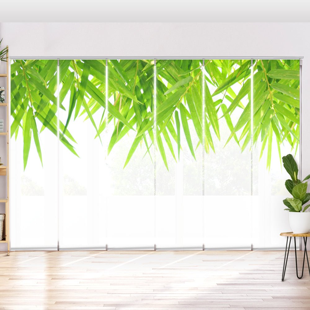 Schiebegardine Motiv "Bambus Blätter von oben" - La-Melle