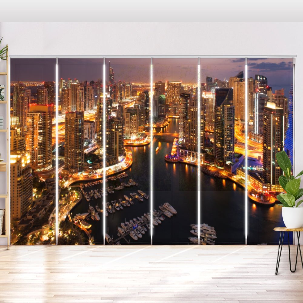 Schiebegardine Motiv "Skyline Dubai Hafen" - La-Melle