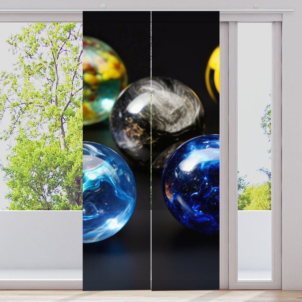 Schiebegardine Motiv "Kristall Galaxie Kugeln" - La-Melle