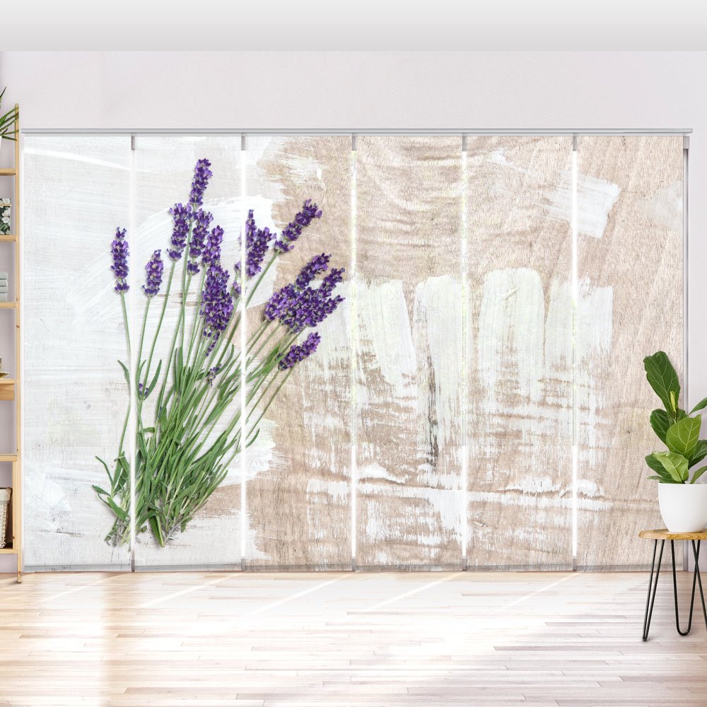 Schiebegardine Motiv "Lavendel Shabby chic" - La-Melle