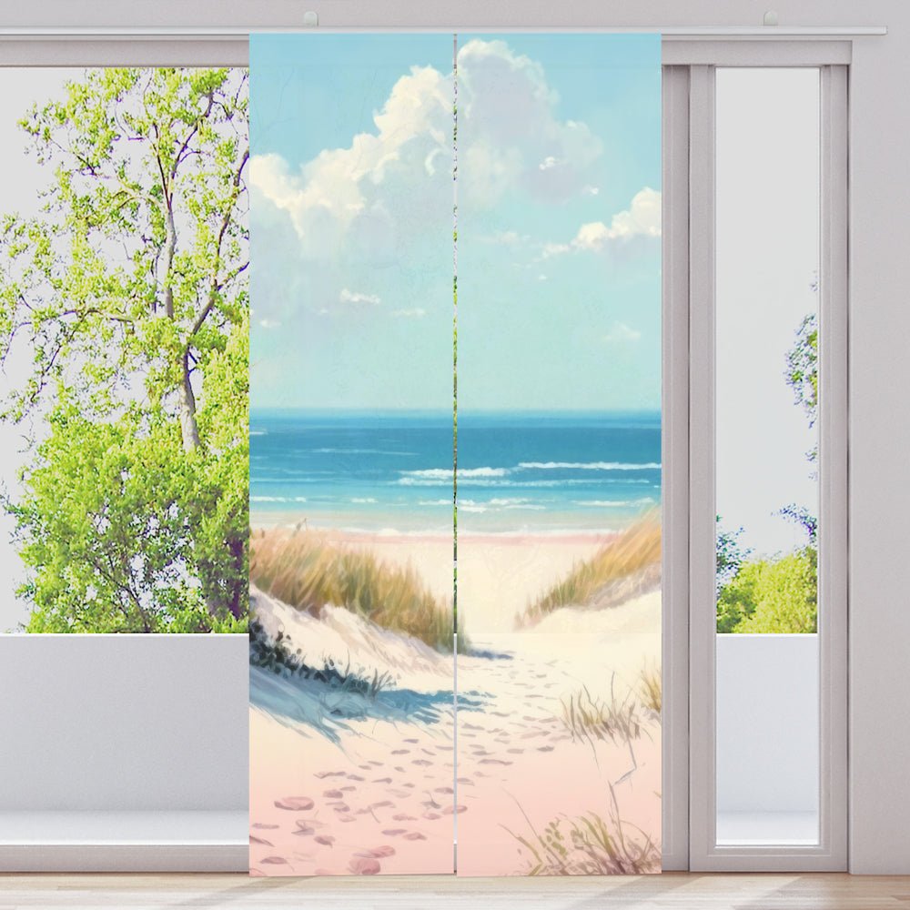 Schiebegardine Motiv "Maritim Düne Strand Aquarell" - La-Melle