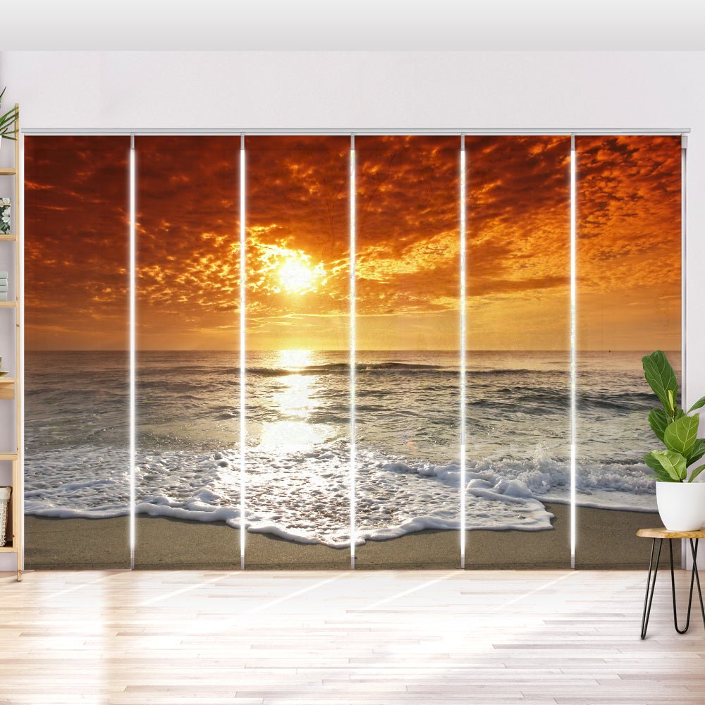 Schiebegardine Motiv "Meer Strand Sonnenuntergang" - La-Melle
