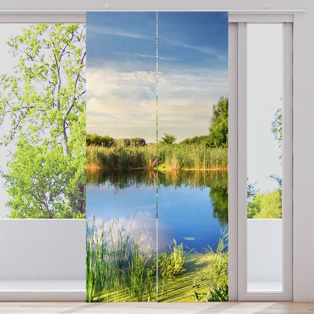 Schiebegardine Motiv "See Idylle Sonne" - La-Melle