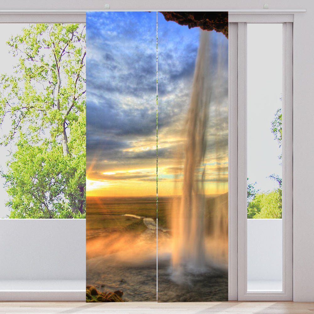 Schiebegardine Motiv "Wasserfall Island" - La-Melle