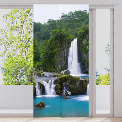 Schiebegardine Motiv Bergsee Wasserwall - La-Melle