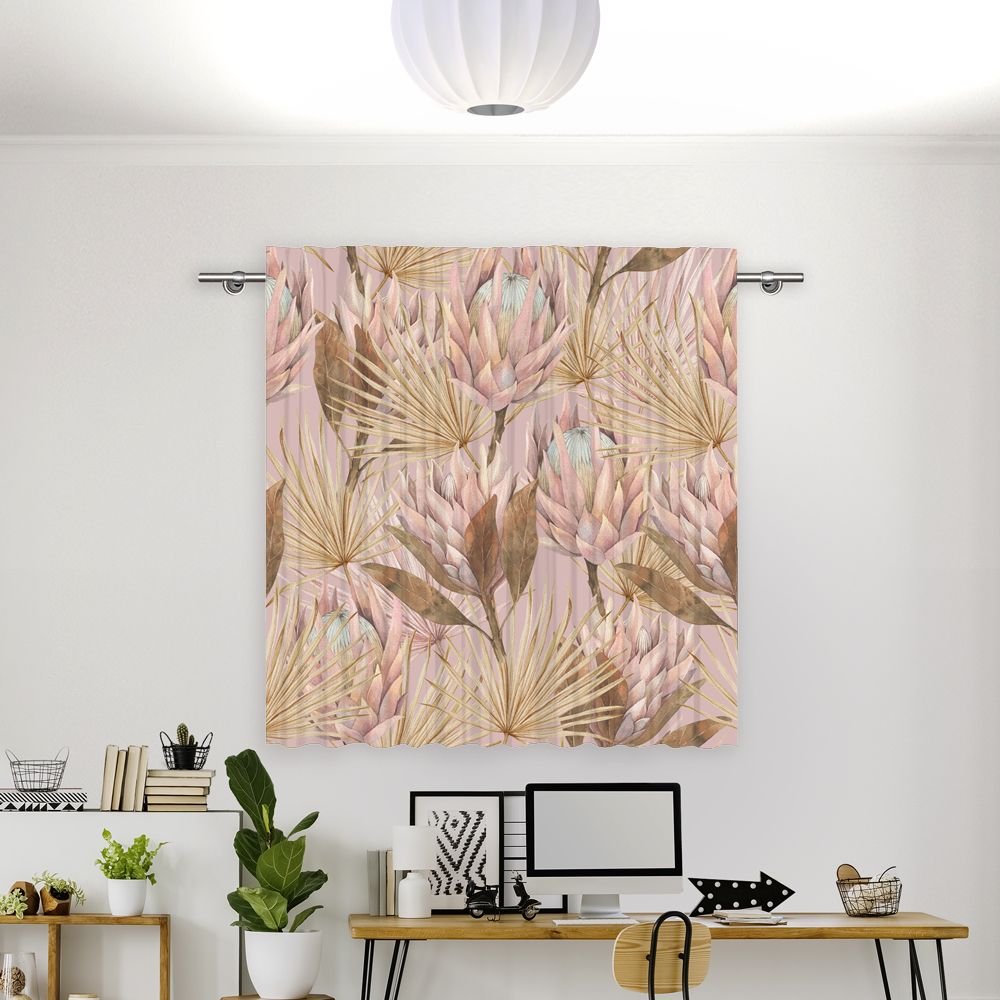 Vorhang Motiv 'Palmenblaetter Wasserfarben' - La-Melle