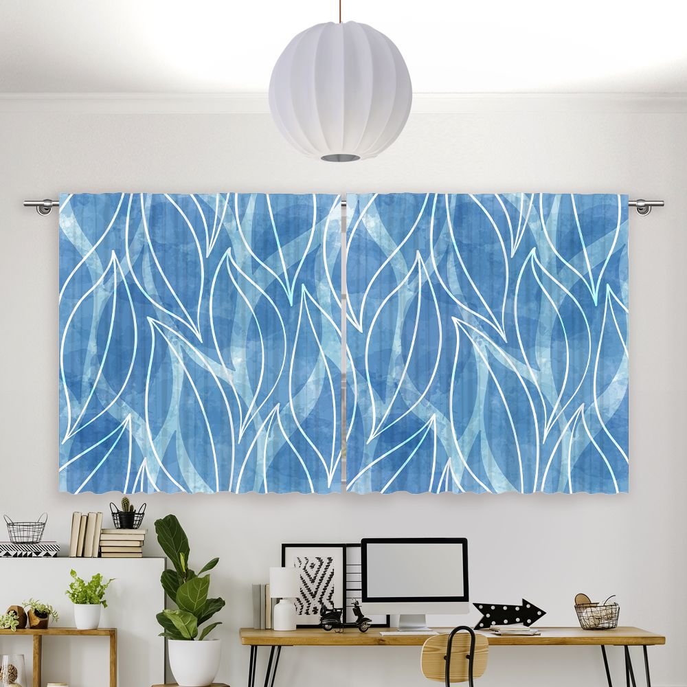 Vorhang Motiv 'Blaetter Wasserfarben' - La-Melle