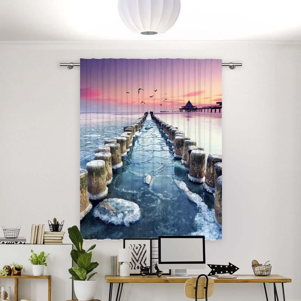 Vorhang Motiv 'Seebruecke Heringsdorf' - La-Melle