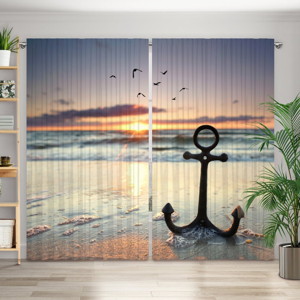 Vorhang Motiv "Anker Meer Wellen" - La-Melle