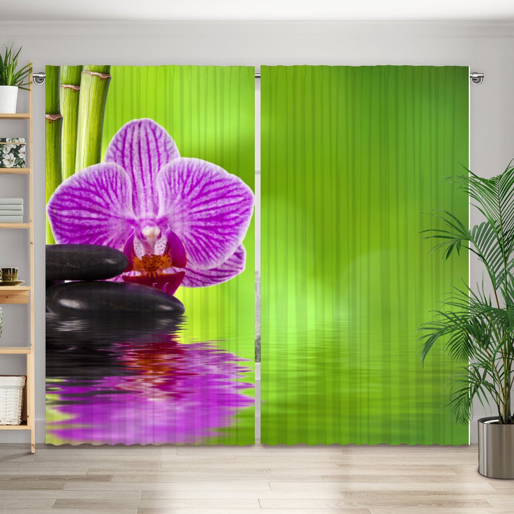Vorhang Motiv "Bambus Orchidee zen stones" - La-Melle
