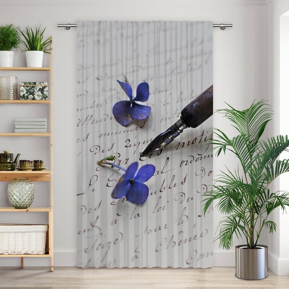 Vorhang Motiv "Hortentsien Brief vintage" - La-Melle