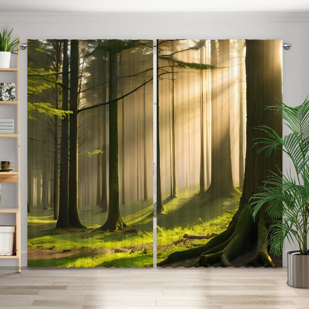 Vorhang Motiv "Wald Nebel Bäume" - La-Melle