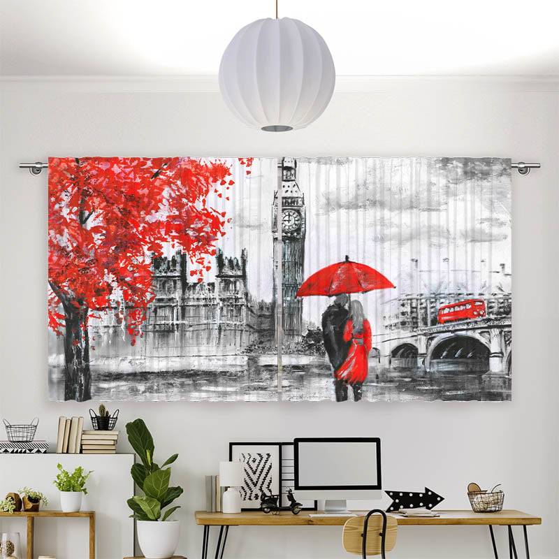 Vorhang Motiv London Big Ben Gemaelde