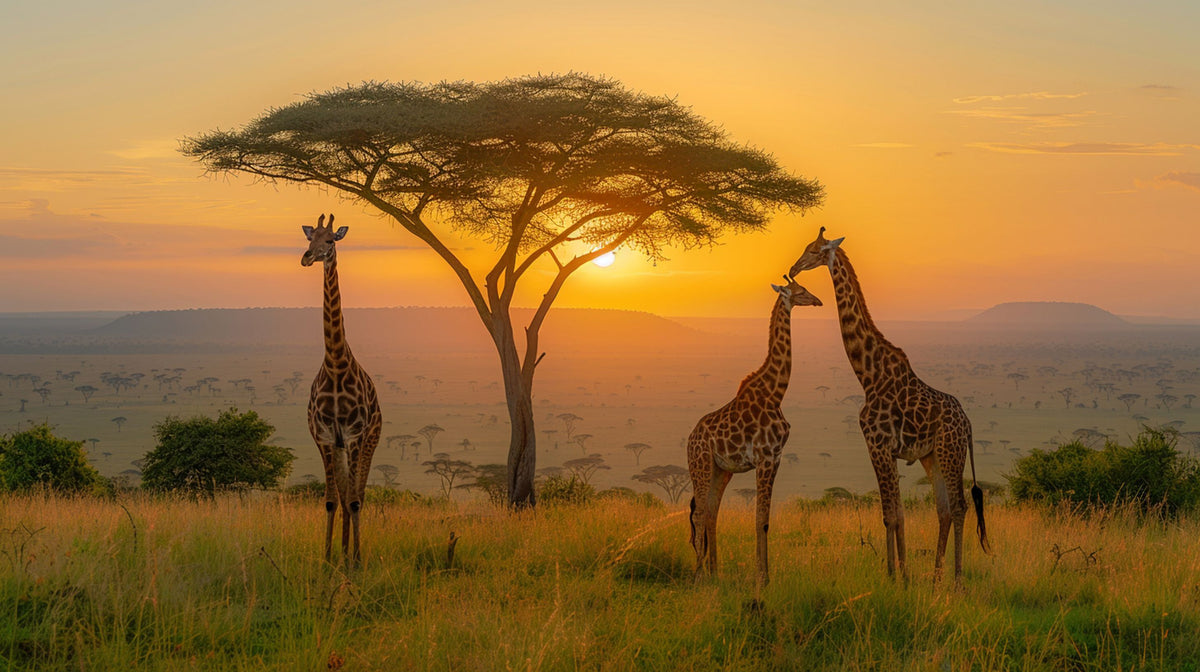 Motiv "Afrika Giraffen Savanne" – Vorlage für individuell bedruckte Fensterdekoration von La-Melle