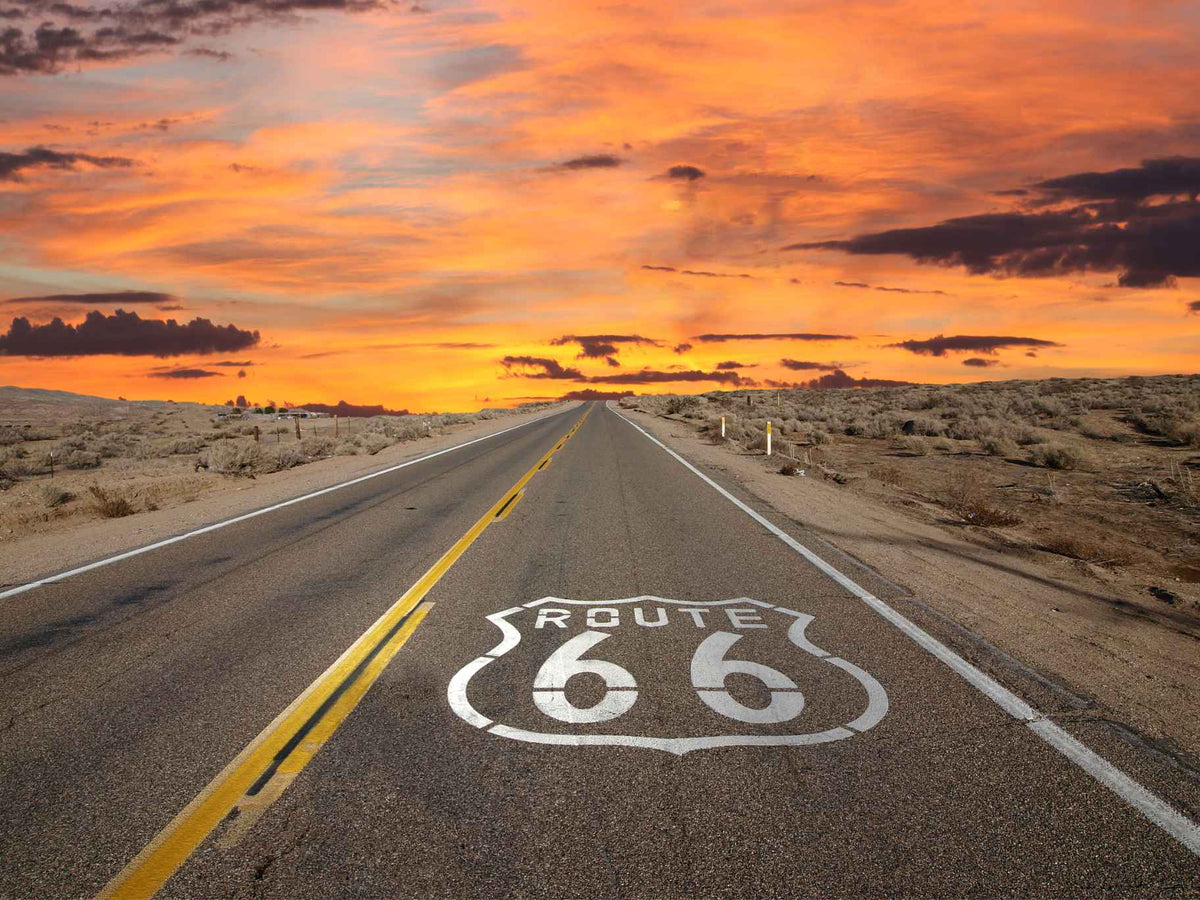 Motiv "Route 66" – Vorlage für individuell bedruckte Fensterdekoration von La-Melle