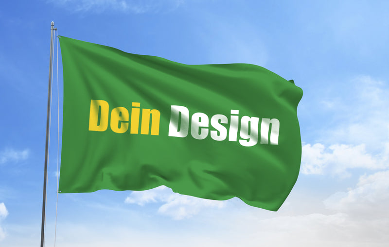 Fahne mit der Aufschrift 'Dein Design', die anzeigt, dass ein eigenes Design erstellt werden kann