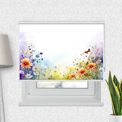 Fotorollo Wildblumen mit Schmetterling